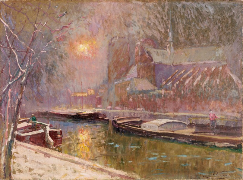 Notre Dame de Paris sous la neige